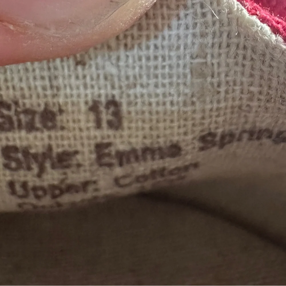 NWOT Joyfolie Emma Spring Cotton Fushia Dark Pink Flats‎ Dress Shoes Girls 13
